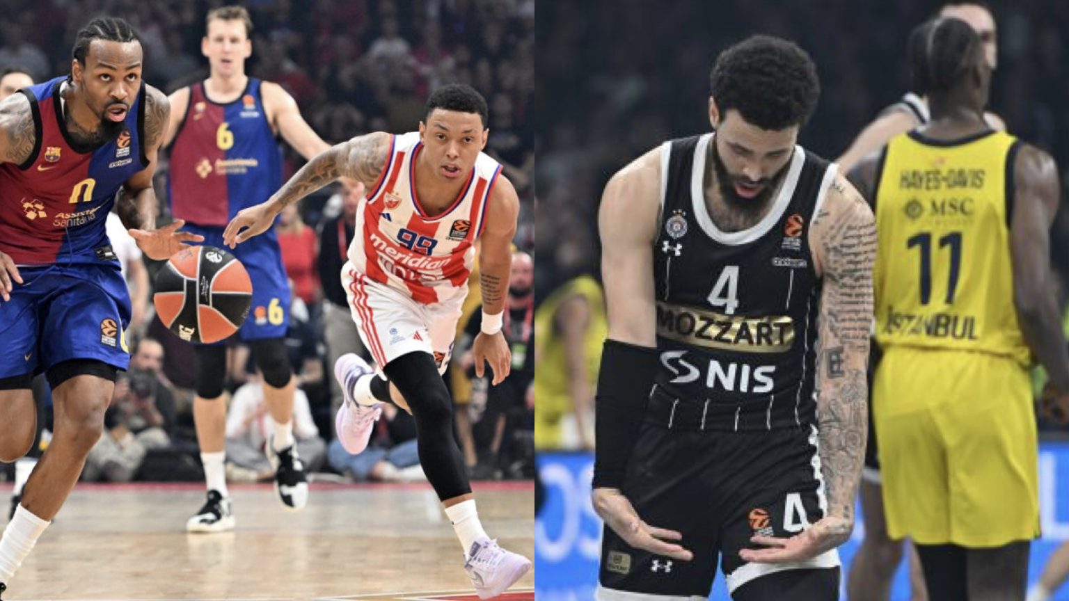 Pogled na tabelu Evrolige: Zvezda grabi ka vrhu, Partizan protiv Makabija za povratak u plej-of!